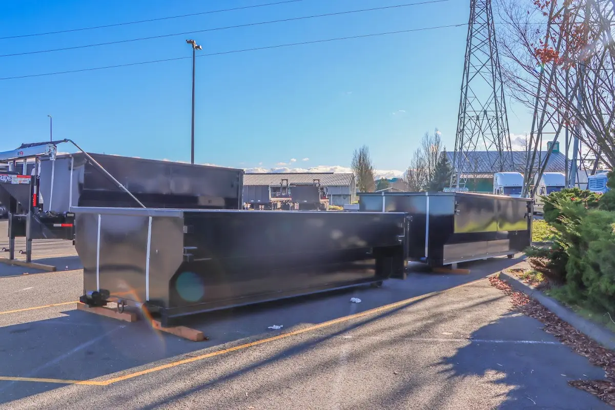 Roll-off dumpster ready for waste disposal at job site for Commercial Dumpster Rental in Palm Harbor